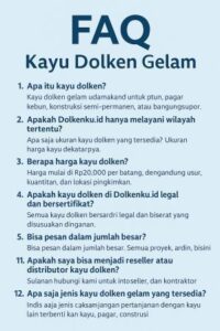 Gambar daftar pertanyaan dan jawaban seputar kayu dolken gelam dari Dolkenku.id
